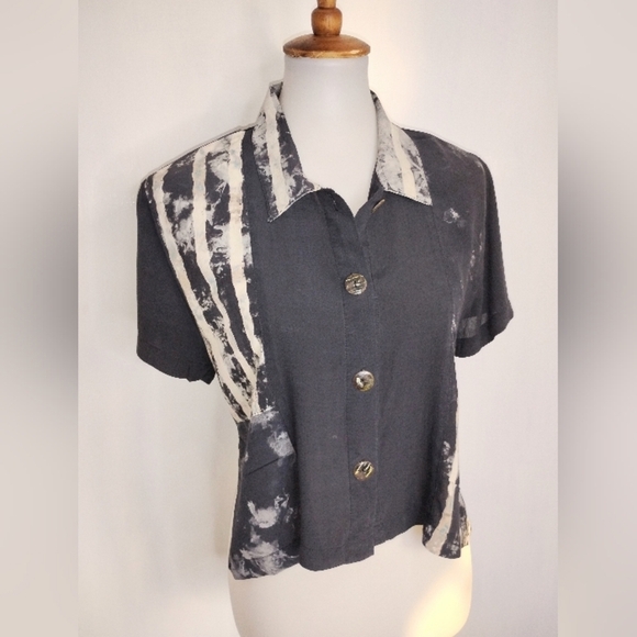 CROPPED RAYON BALI BLOUSE - Picture 5 of 8